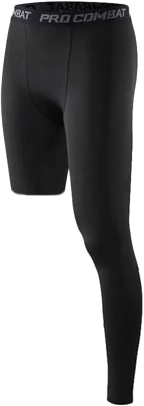 One Leg Compression Tights Long Pants Basketball Sports Base Layer Underwear Active Tight