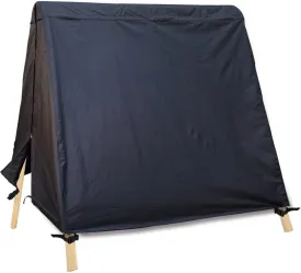 Patio Swing Cover A-Frame Swing Covers Waterproof 3 Seat UV Resistant Weather Protector for Outdoor Courtyard Patio Furniture Black
