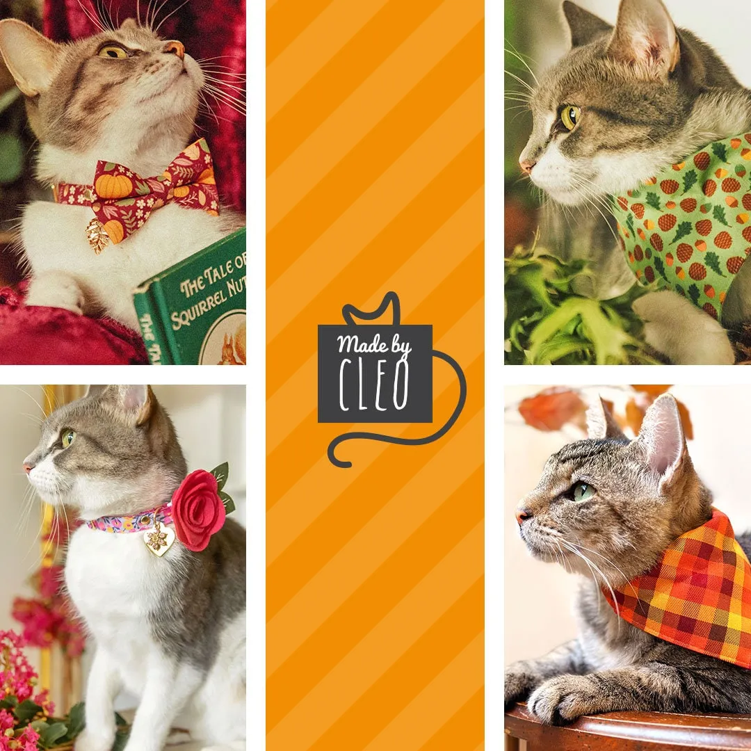 Pet Bow Tie - "Corn Maze" - Fall Harvest Cat Bow / Thanksgiving / For Cats   Small Dogs (One Size)