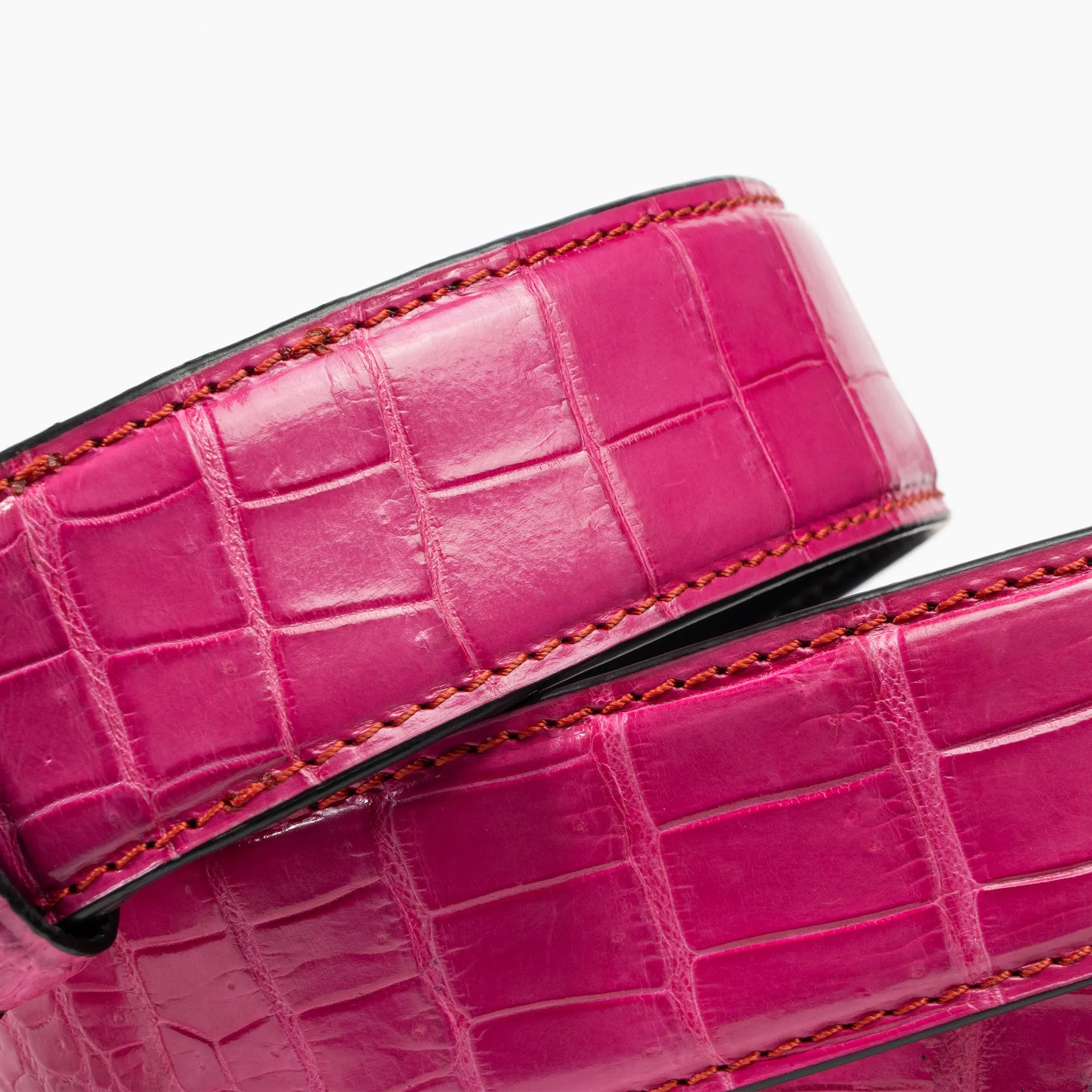 Pink Genuine Crocodile Belt "Gigi"