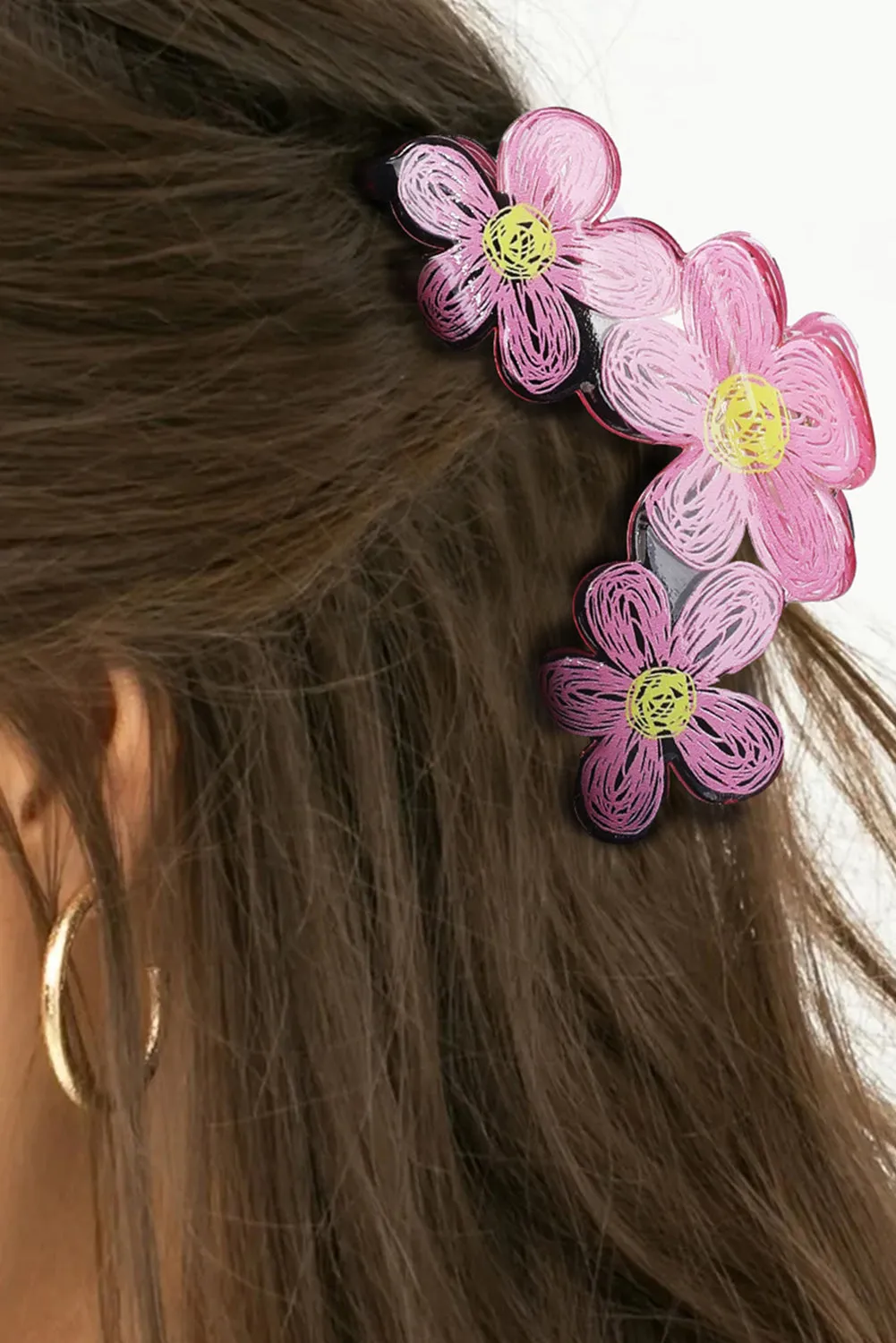 Pink Sweet Flower Claw Hairpin