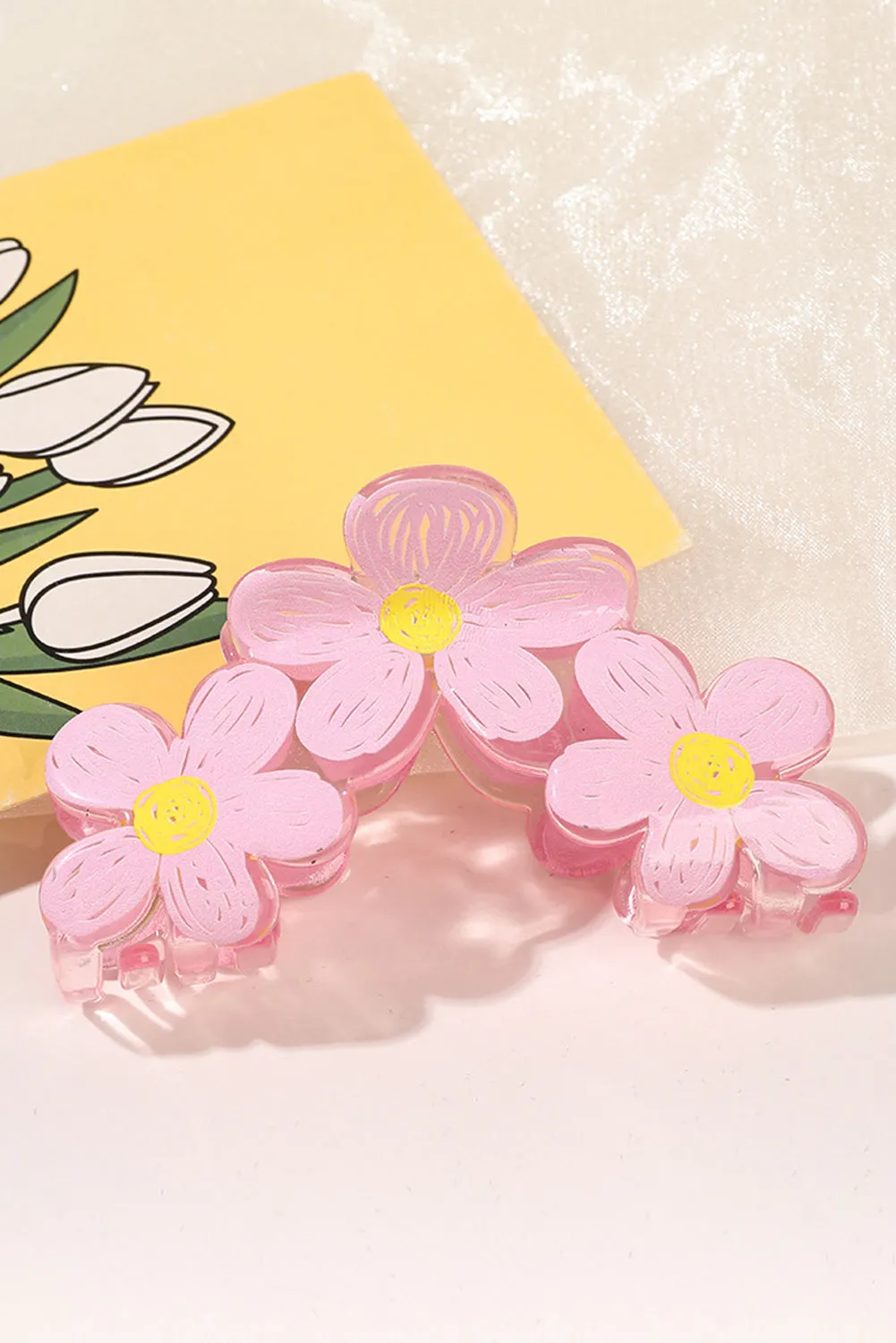 Pink Sweet Flower Claw Hairpin
