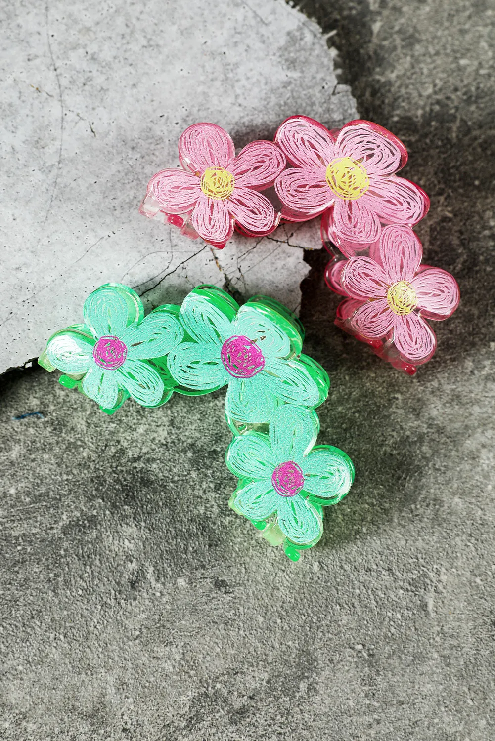 Pink Sweet Flower Claw Hairpin