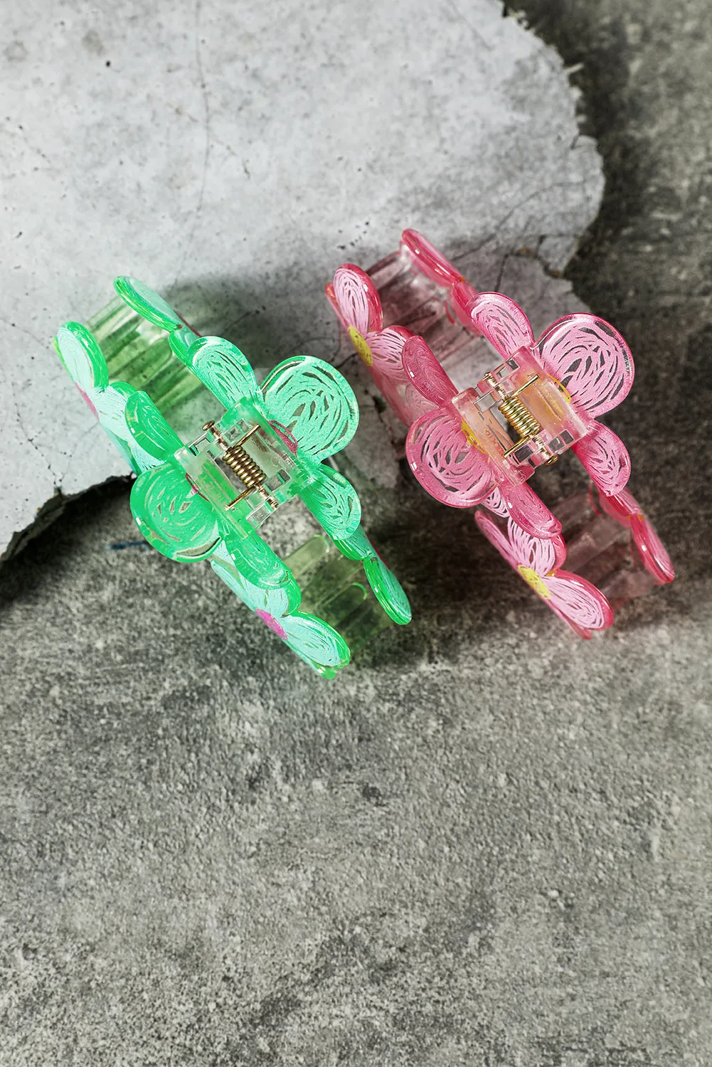 Pink Sweet Flower Claw Hairpin