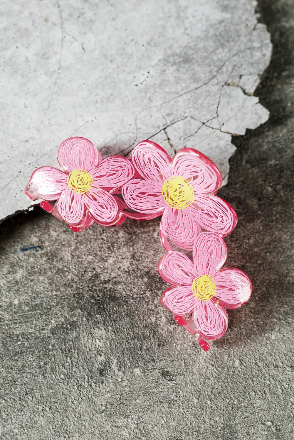 Pink Sweet Flower Claw Hairpin