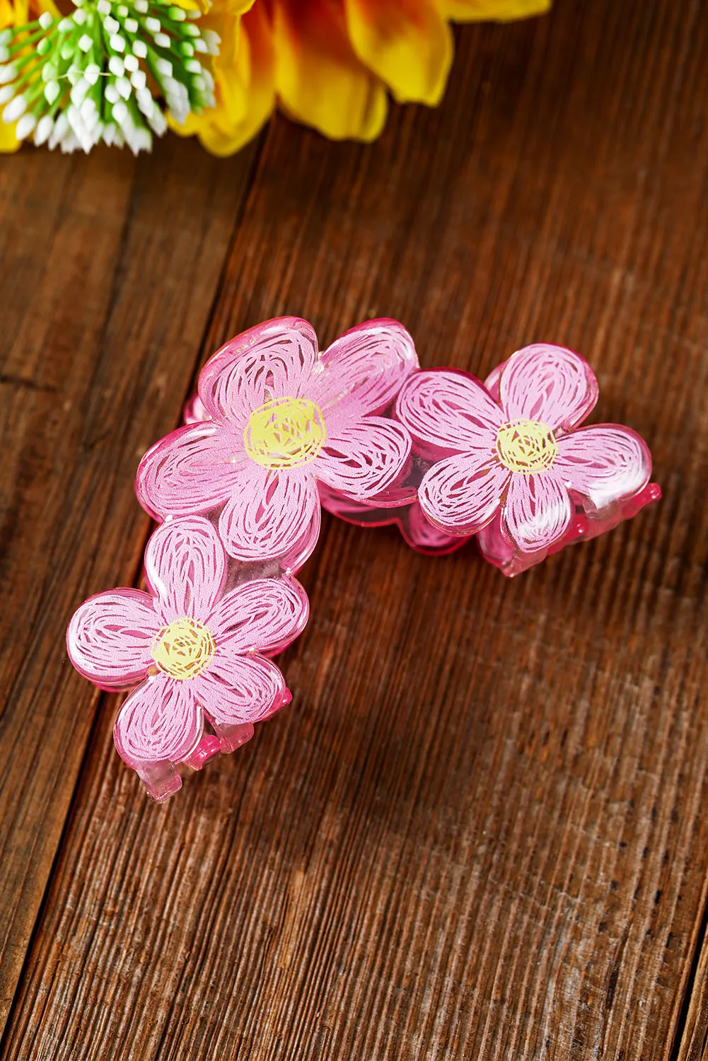 Pink Sweet Flower Claw Hairpin