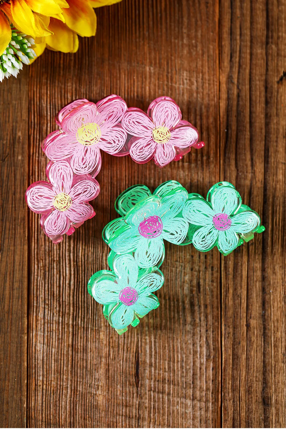 Pink Sweet Flower Claw Hairpin