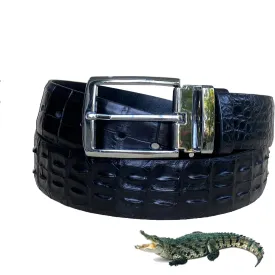 Premium Black Alligator HornBack  Leather Belt For Men - Pin Buckle | BEHO11-PIN
