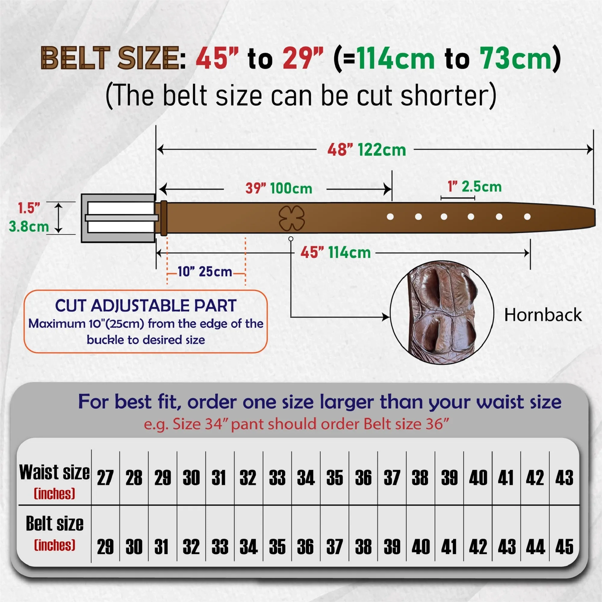 Premium Black Alligator HornBack  Leather Belt For Men - Pin Buckle | BEHO11-PIN