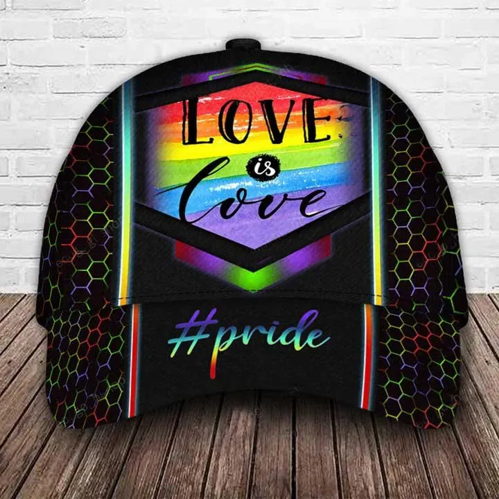 Rainbow Lips Classic Cap, Pride Rainbow Baseball Cap, Lgbt 3D Cap
