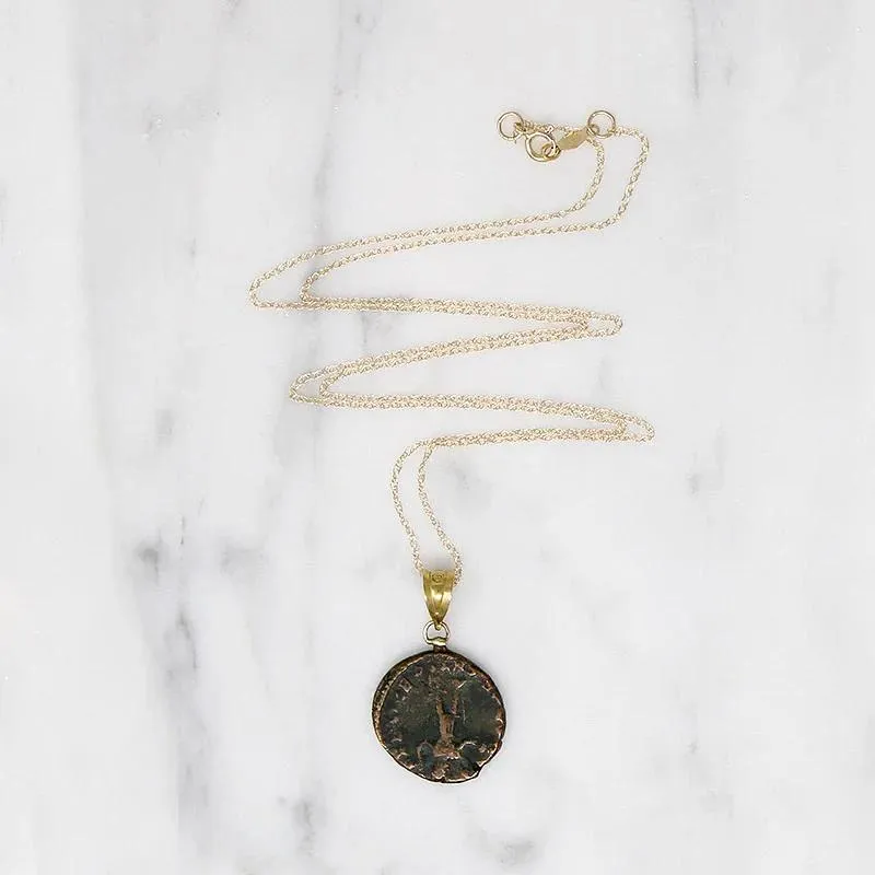 Roman Emperor Constantius II Coin Gold Necklace