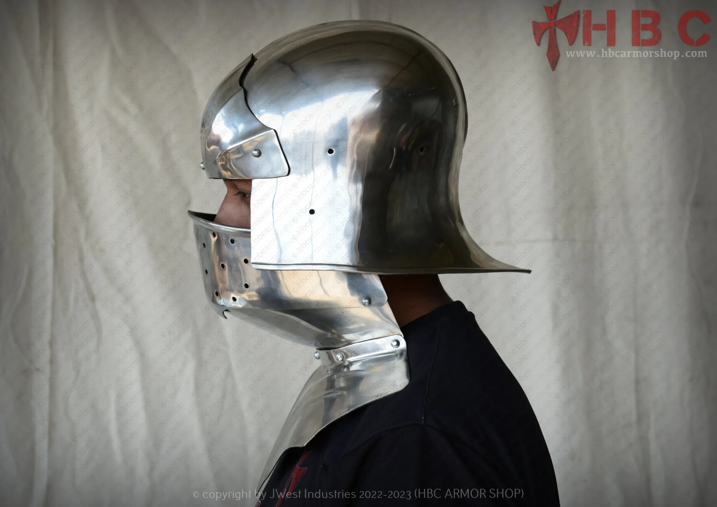 Sallet helmet with Bevor Gothic Style