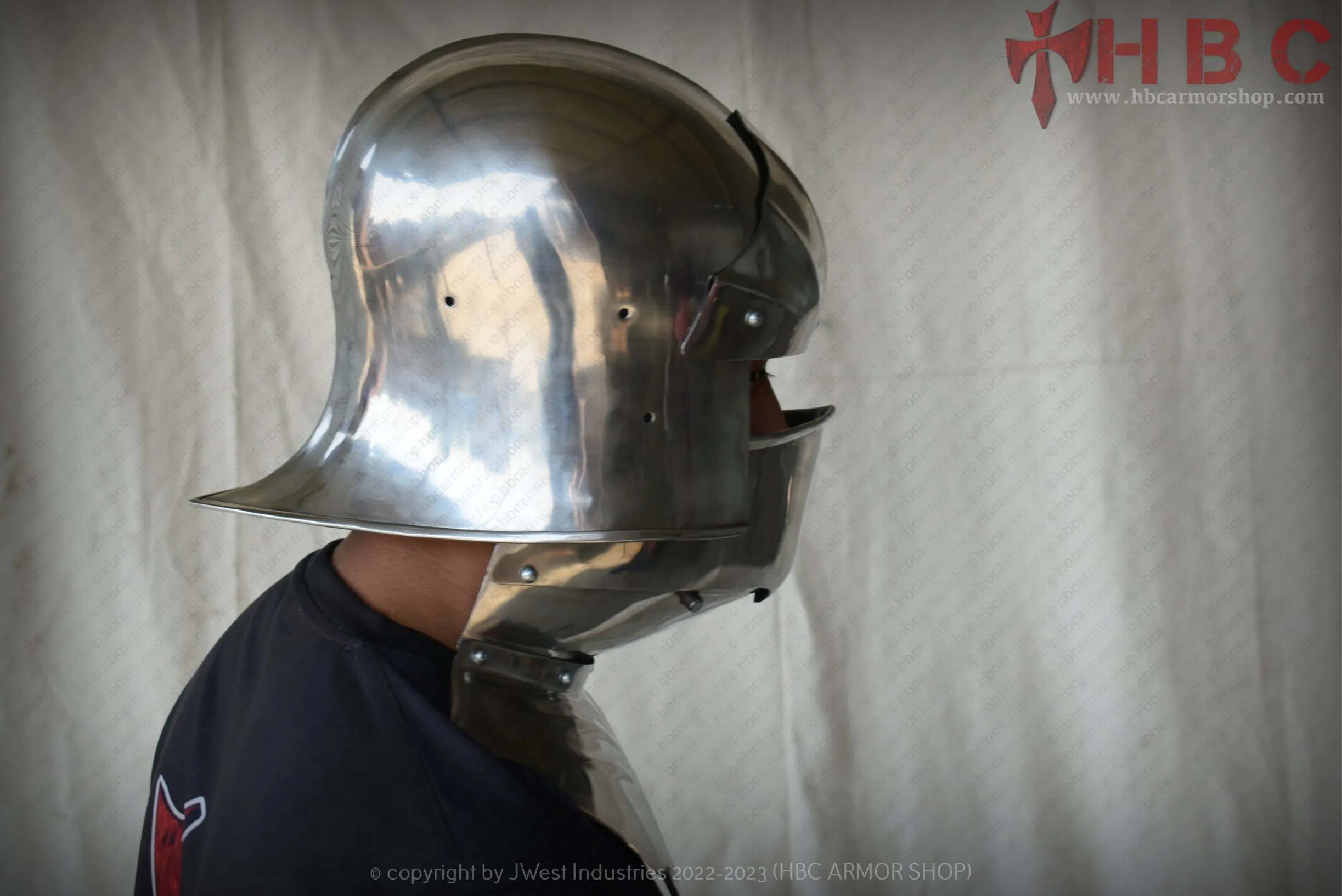 Sallet helmet with Bevor Gothic Style