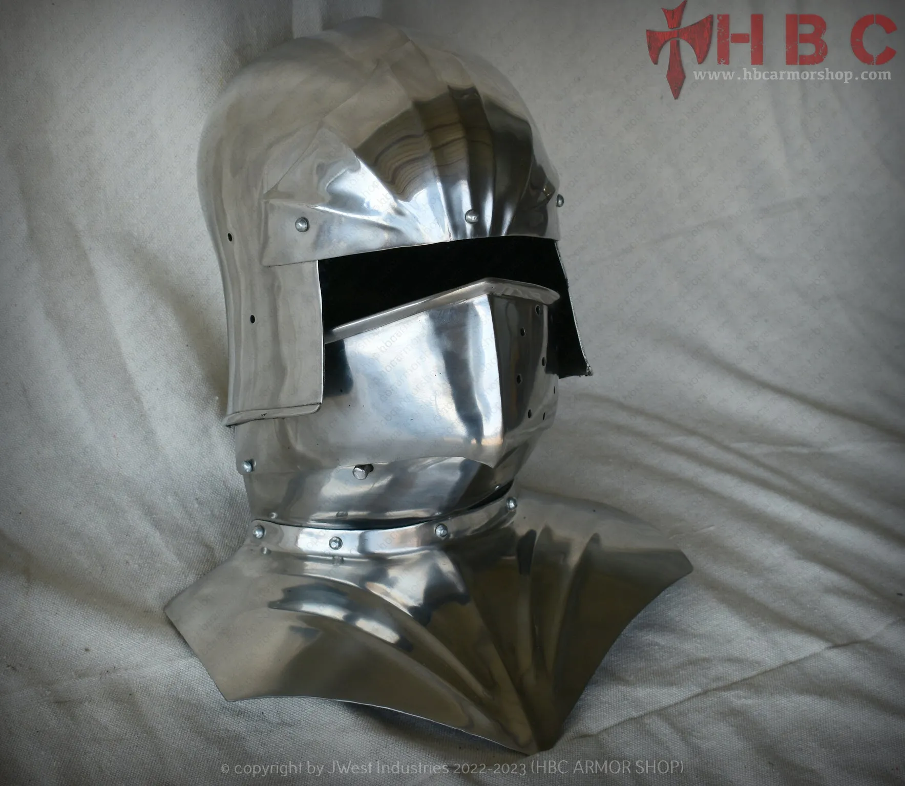 Sallet helmet with Bevor Gothic Style