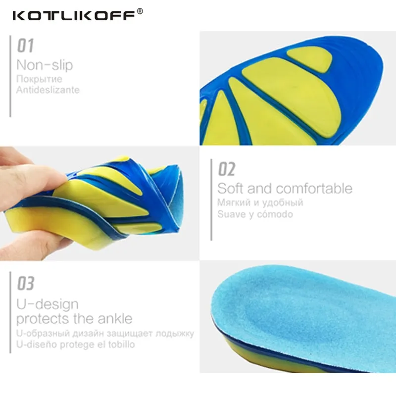 Silicon Gel Insoles Foot Care for Plantar Fasciitis Heel Spur Running Sport Insoles Shock Absorption Pads arch orthopedic insole