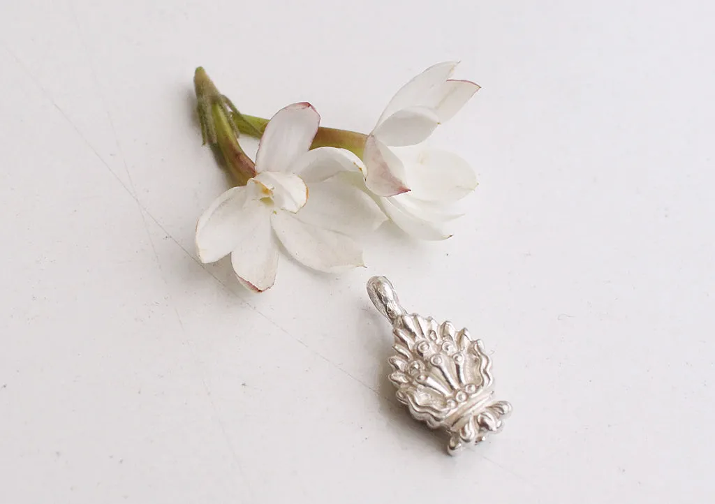 Silver Sterling Flaming Norbu Buddhist Prayer Mala Marker Clip