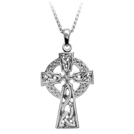 Silver Traditional 2 Sided Cross Necklace