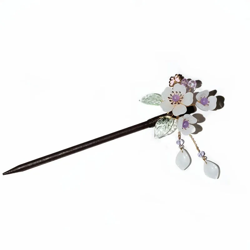 Simple and Stylish Women's Peach Blossom Style Tassel Hairpin