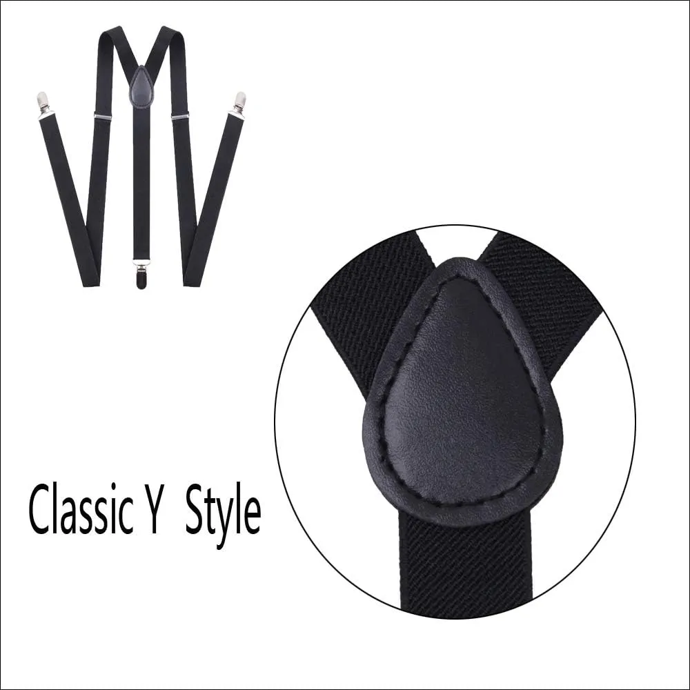 Suspenders Bow Tie for Boys and Girls Strong Metal Clips Adjustable Design Elastic Suspender Classic Accessory Set