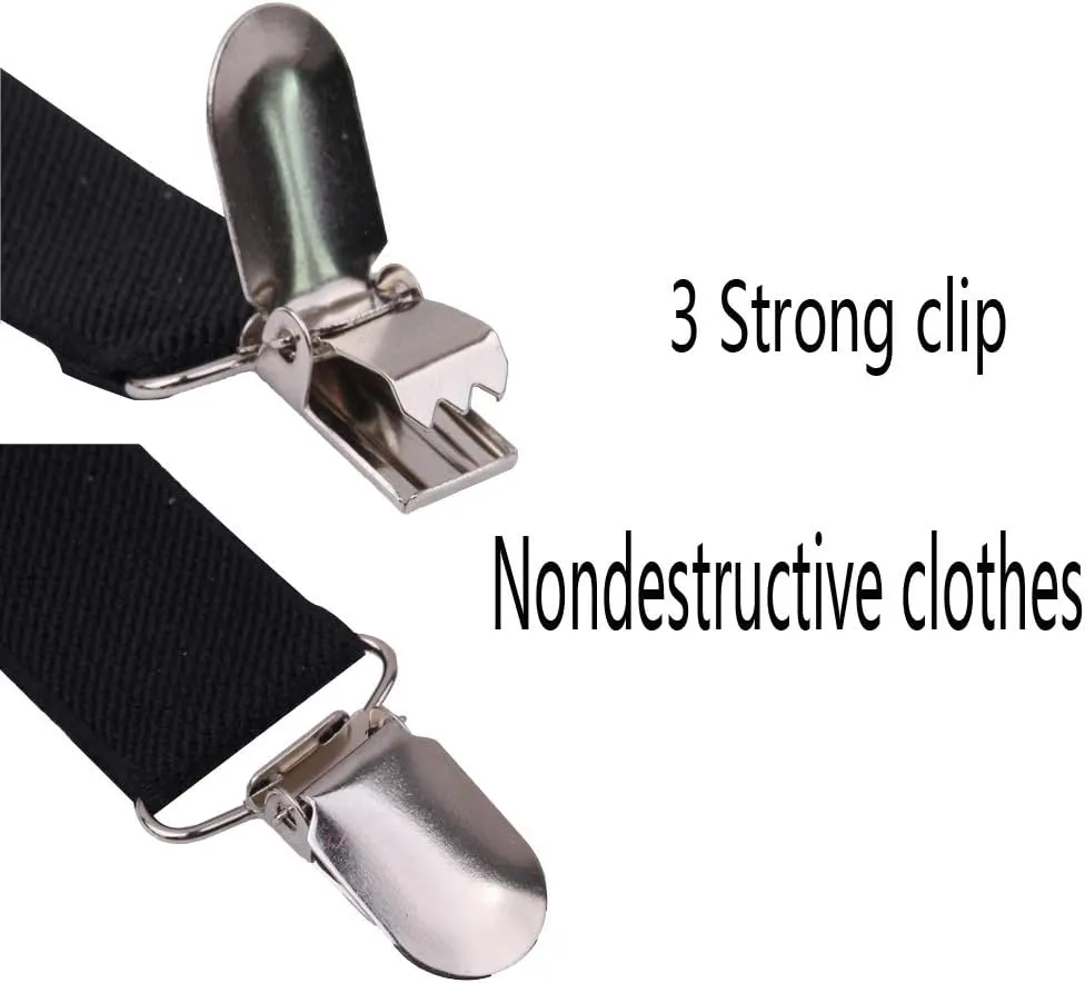 Suspenders Bow Tie for Boys and Girls Strong Metal Clips Adjustable Design Elastic Suspender Classic Accessory Set