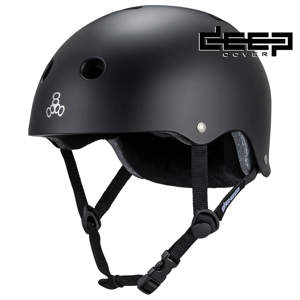 Triple Eight Deep Cover Helmet - Black Matte