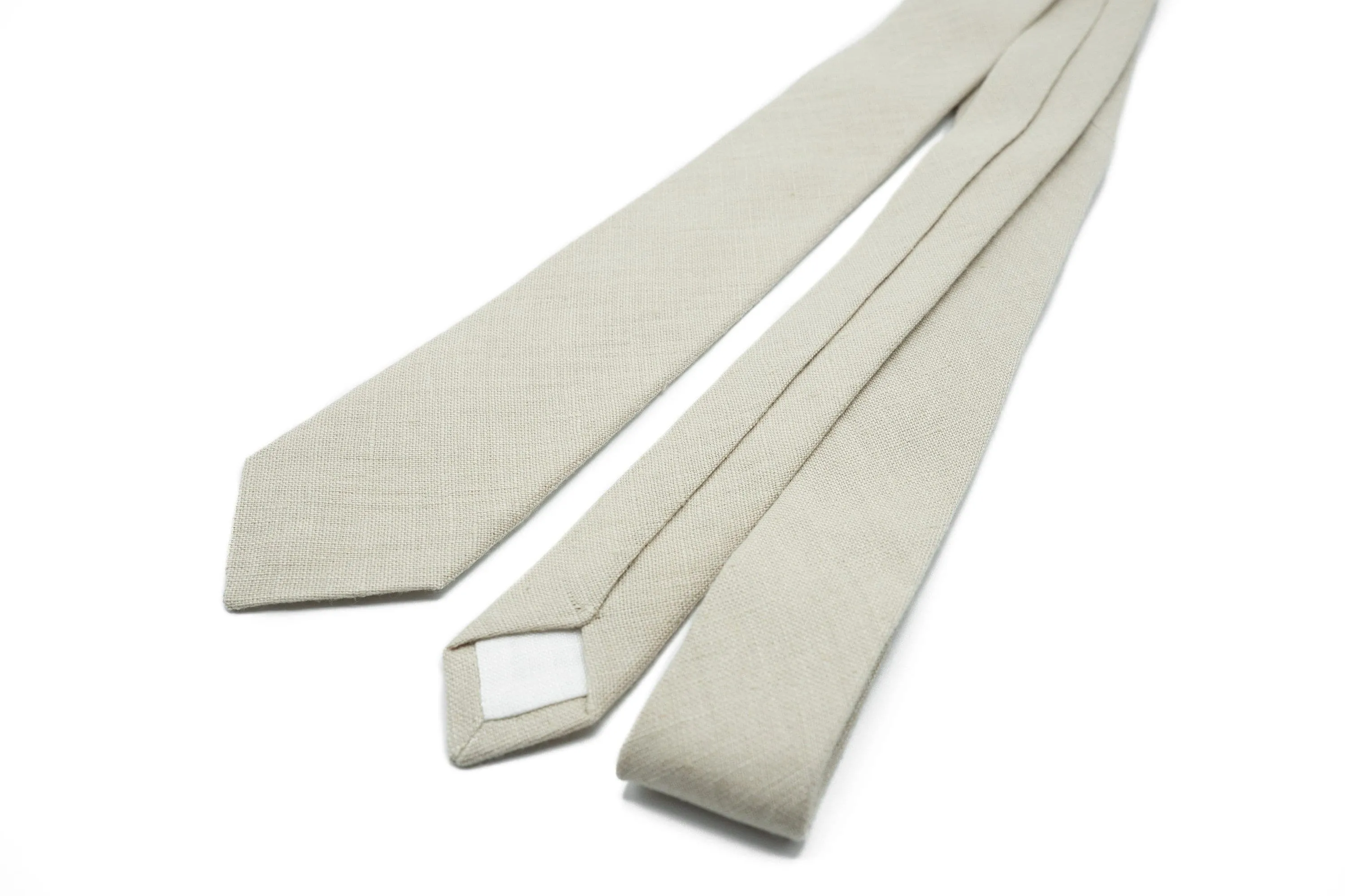 Versatile Beige Linen Suspender & Bow Tie Set | Available in Multiple Sizes and Colors