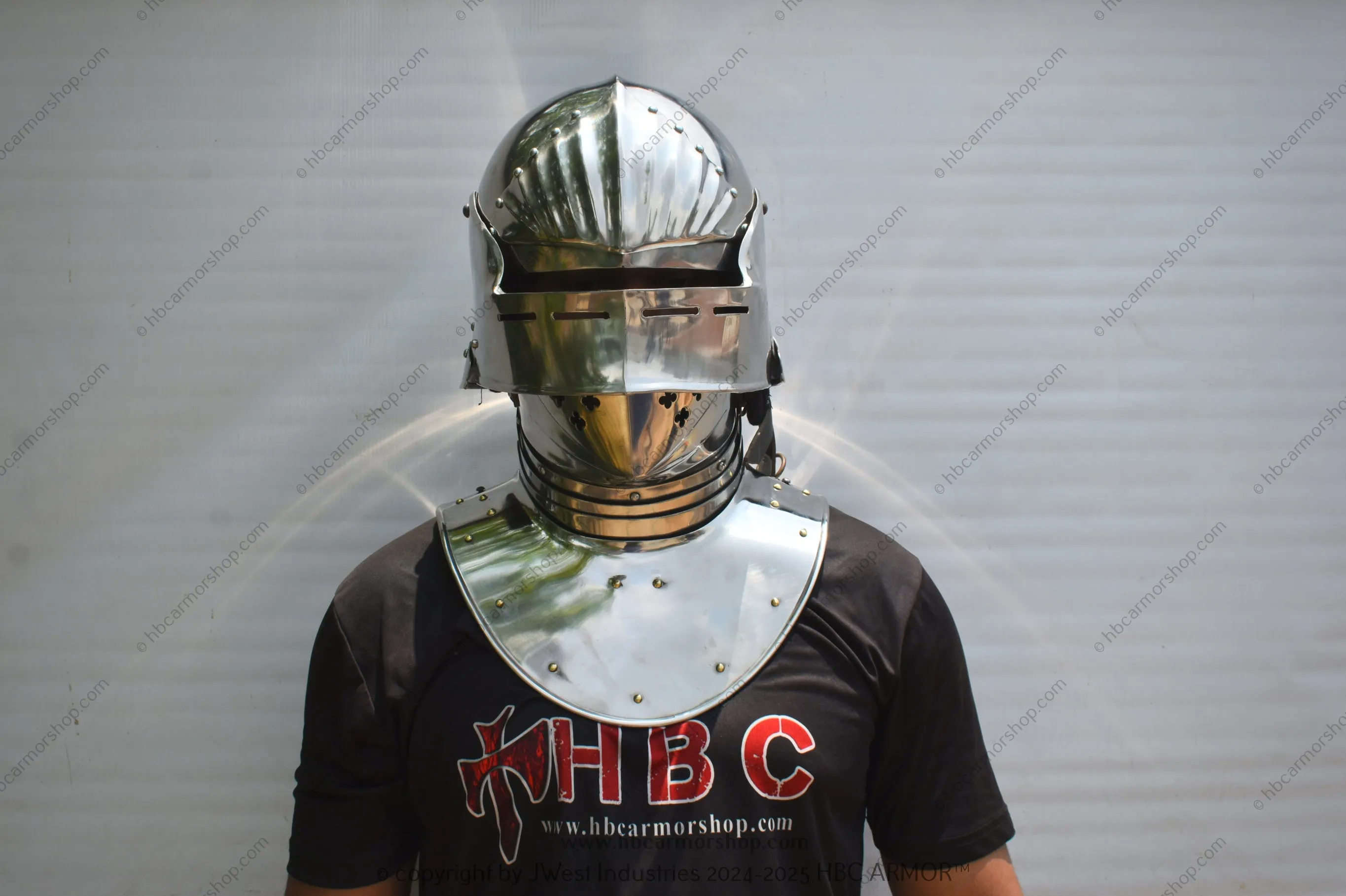 Visored Sallet Helmet with Bevor late 15th century Medieval Sallet helmet