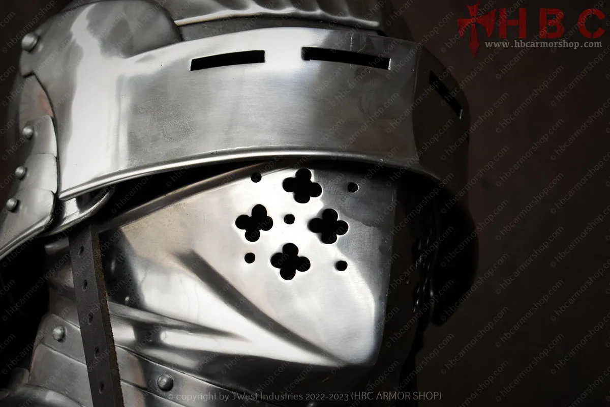 Visored Sallet Helmet with Bevor late 15th century Medieval Sallet helmet