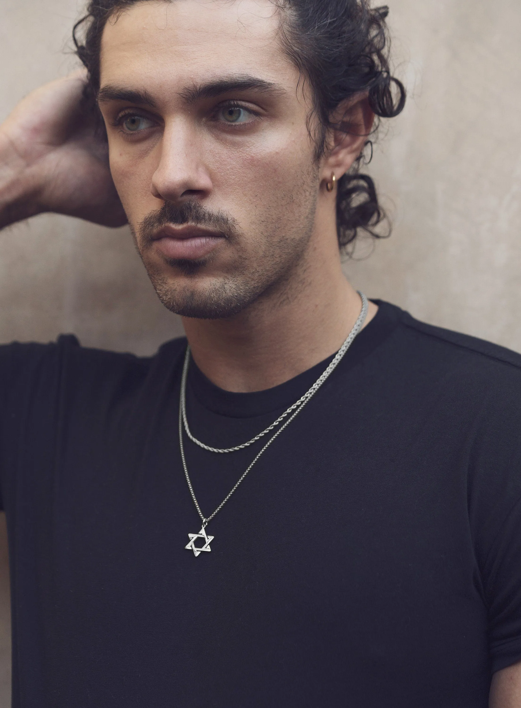 Waterproof Stainless Steel Star of David Necklace Set
