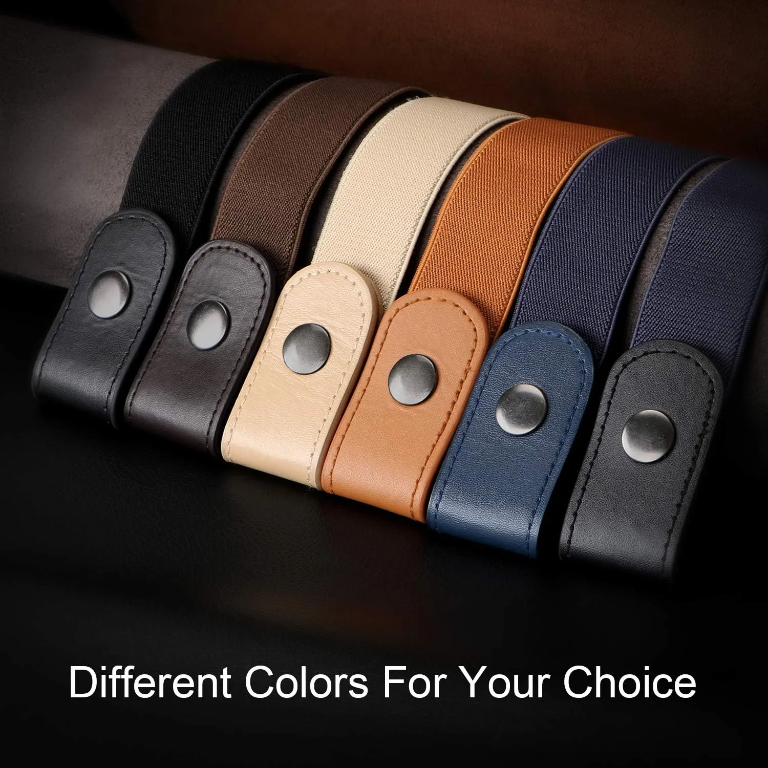 WHIPPY Buckle Free Comfortable Elastic Belt for Women or Men, Buckle-less No Bulge No Hassle Invisible Belts