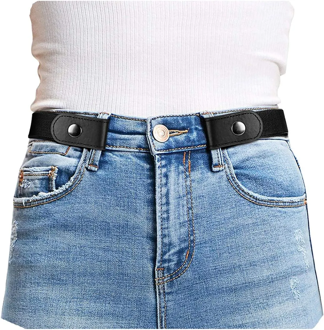 WHIPPY Buckle Free Comfortable Elastic Belt for Women or Men, Buckle-less No Bulge No Hassle Invisible Belts