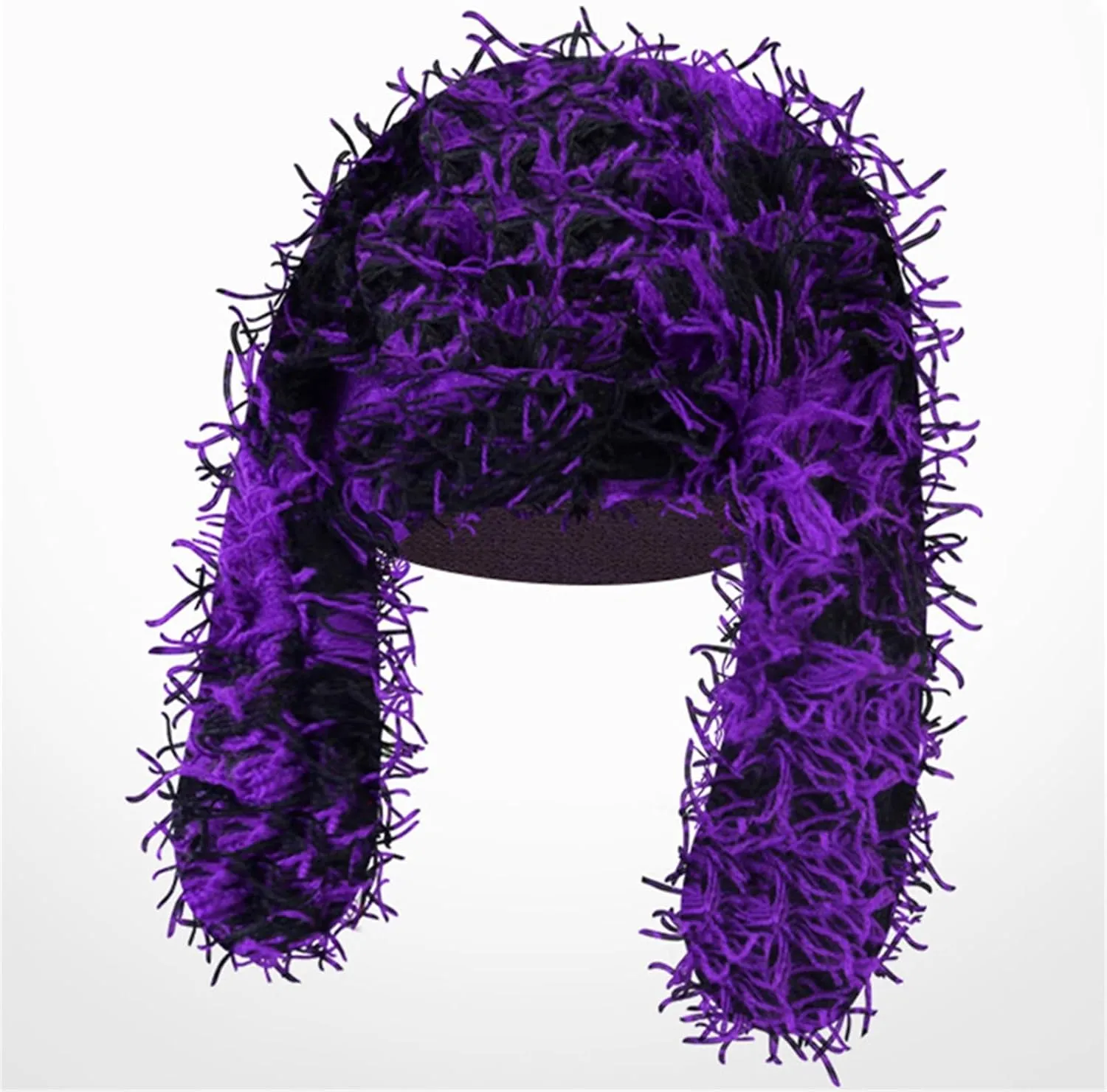 Winter Fur Hat Plush Drooping Rabbit Hat Shape Messy Yarn Multi-Color Warm Windproof Fashion Hip Hop Fuzzy Hat