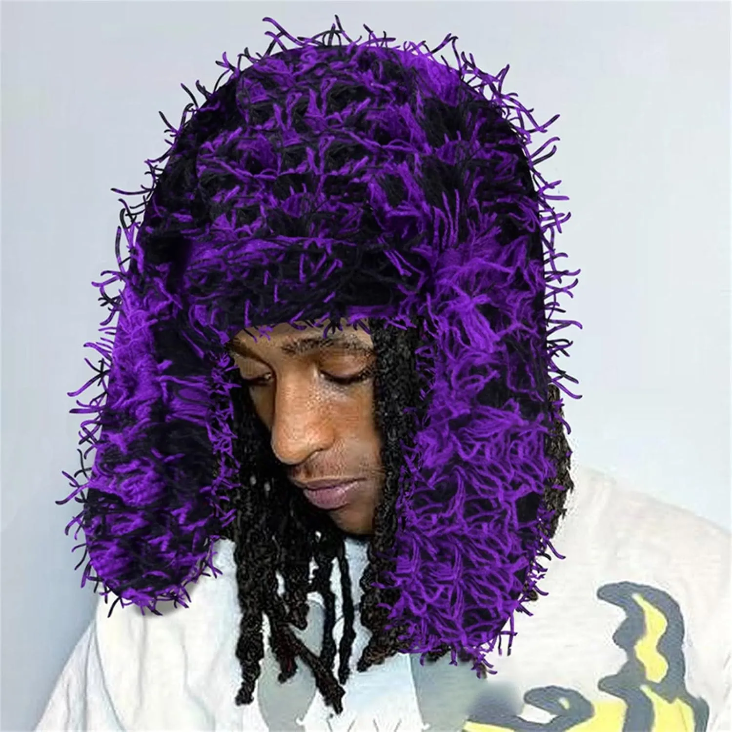 Winter Fur Hat Plush Drooping Rabbit Hat Shape Messy Yarn Multi-Color Warm Windproof Fashion Hip Hop Fuzzy Hat