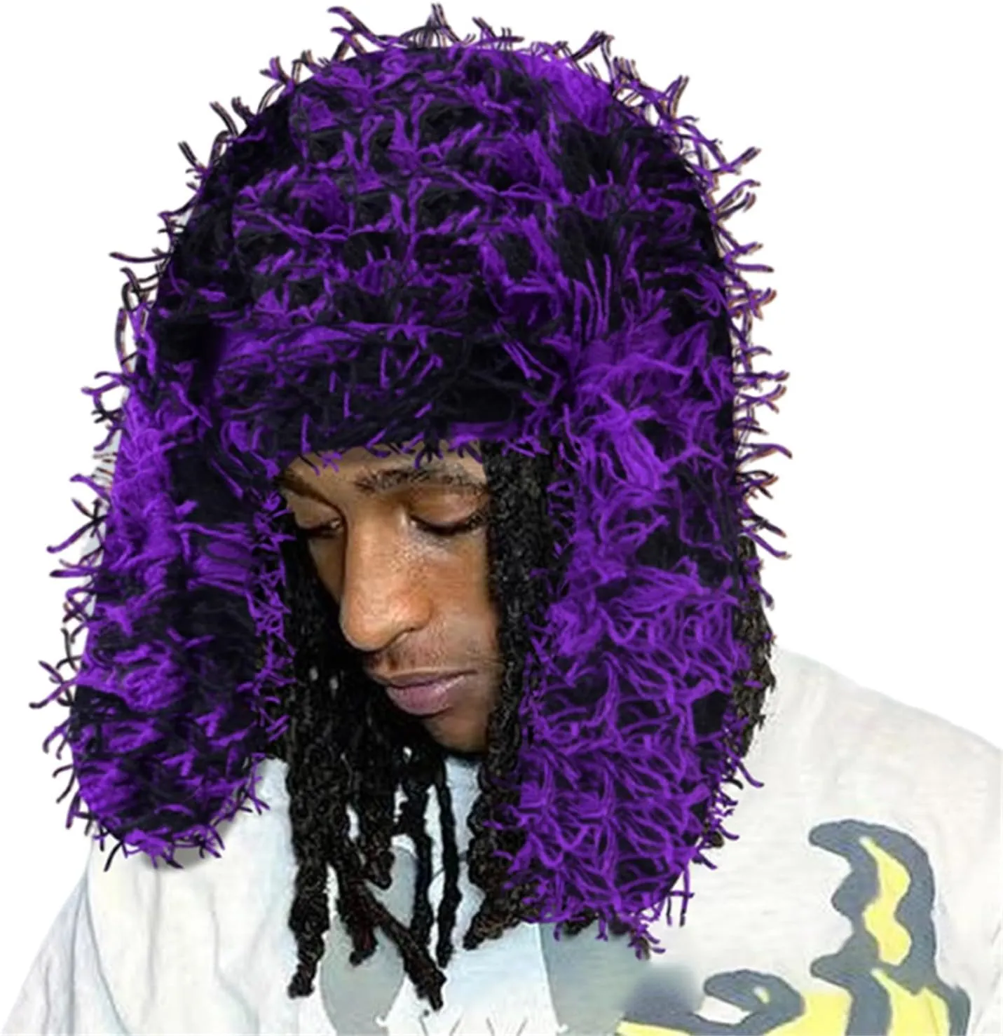 Winter Fur Hat Plush Drooping Rabbit Hat Shape Messy Yarn Multi-Color Warm Windproof Fashion Hip Hop Fuzzy Hat