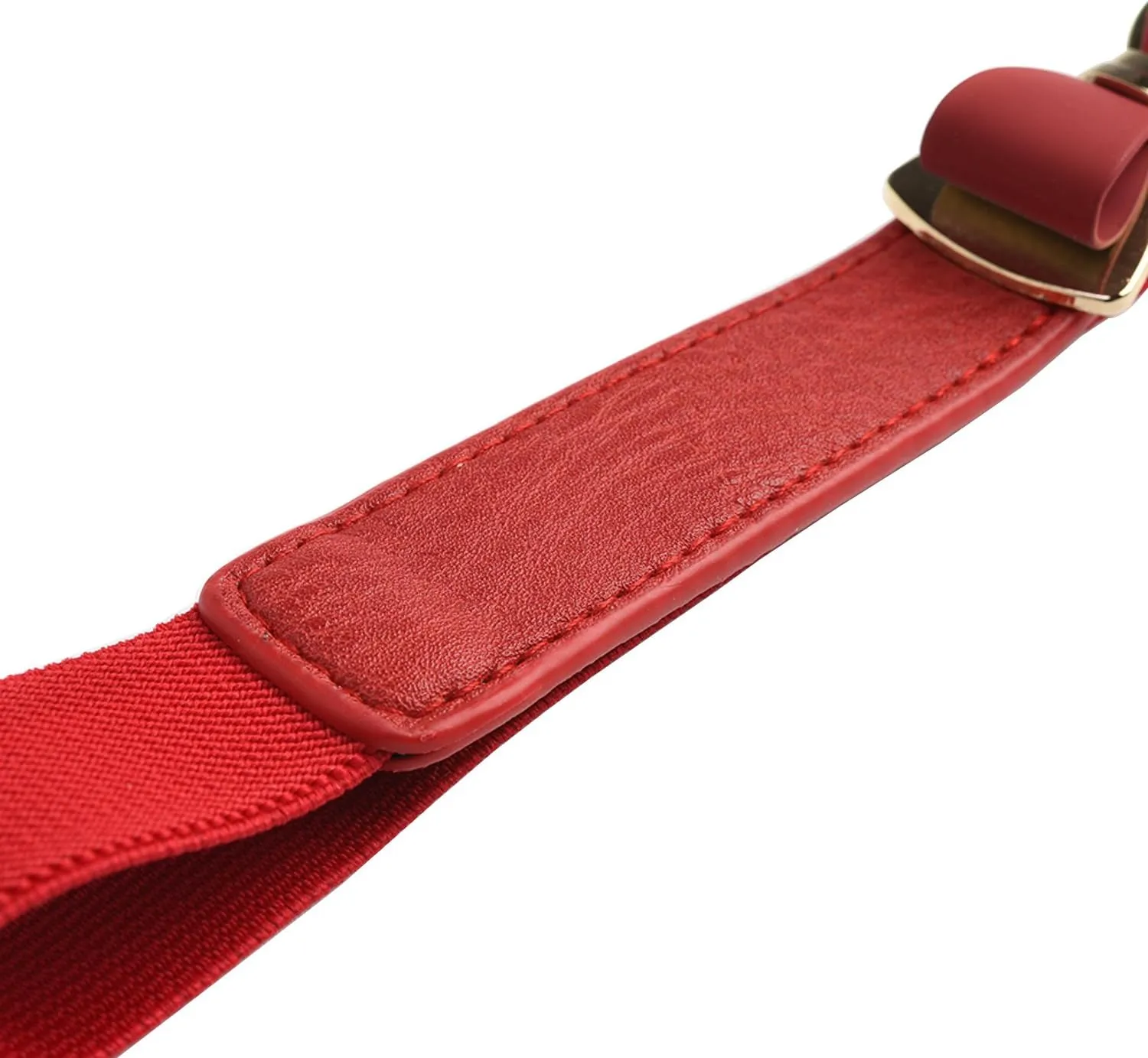 Womens 1" Width Bow Skinny Elastic Waist Belt Stretchy Belt Thin Belt
