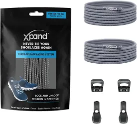 Xpand No Tie Elastic Boot Laces. Hi-Vis Reflective Shoelaces. Ultra Durable for Hiking, Triathletes and Crossfit