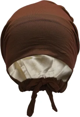 ZLYC Satin Lined Hijab Cap for Women Tie Back Hijab Undercap Inner Underscarf Hat