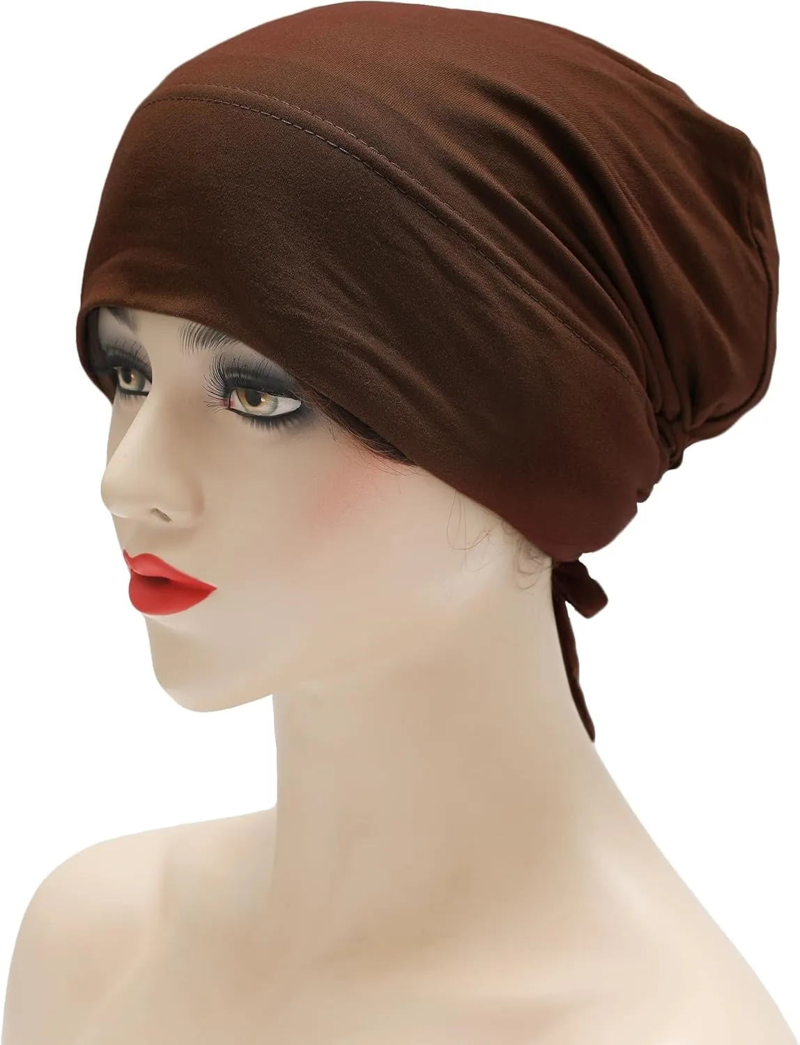 ZLYC Satin Lined Hijab Cap for Women Tie Back Hijab Undercap Inner Underscarf Hat